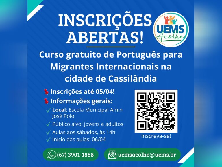 Cassilândia: UEMS está com curso de Português para migrantes com inscrições abertas
