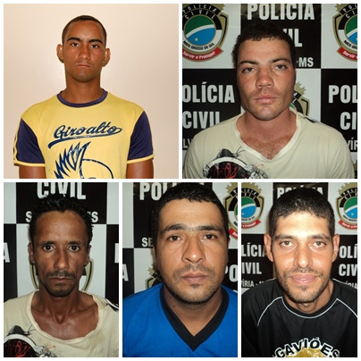 Polícias prenderam Anderson e Juliano (na parte de cima), Mauro, Reginaldo e Rodrigo (Foto: Divulgação / Polícias Civil e Militar) 