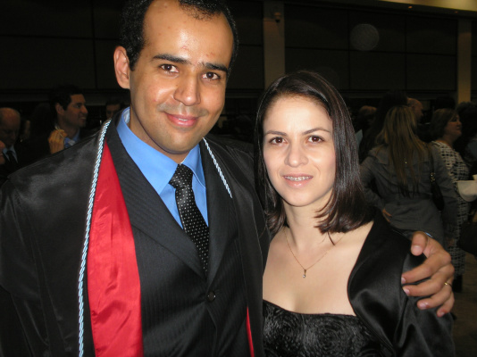 Marcelo com sua esposa Maria, após a posse na magistratura