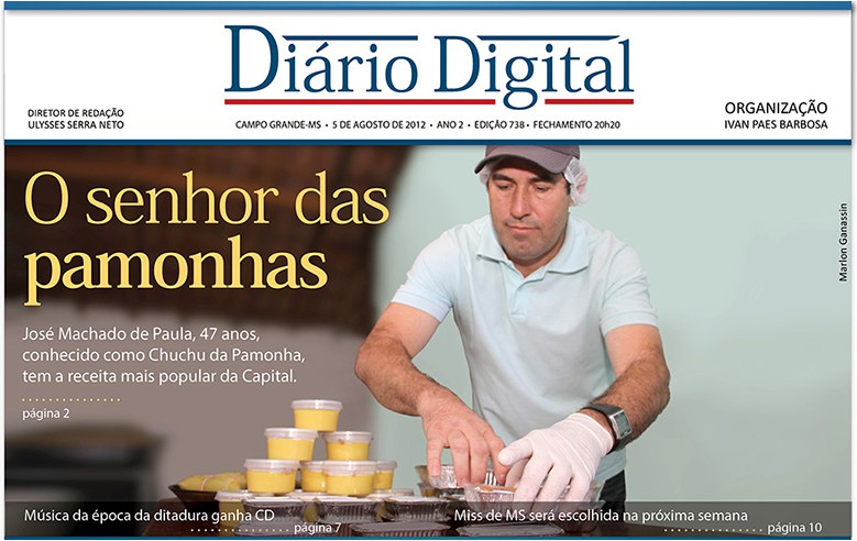 Chuchu foi capa do Jornal Diário Digital de agosto de 2012 (Foto: Reprodução)
