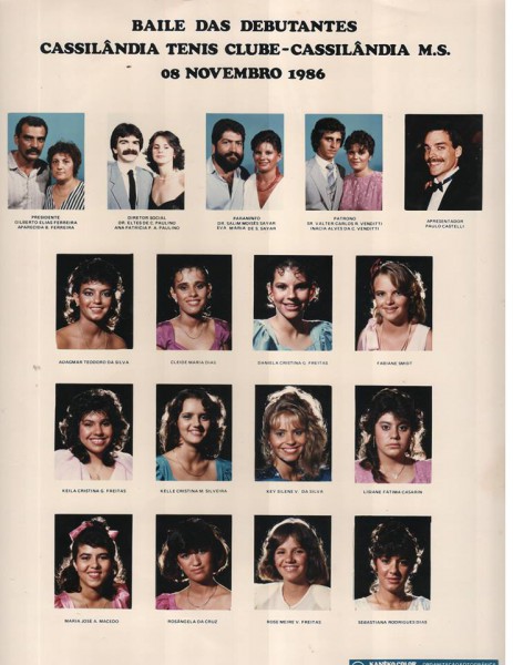 Foto memória: debutantes de 1986