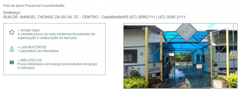 Anhanguera oferece graduações à distância com polo em Cassilândia 