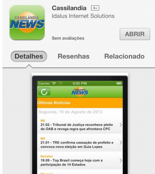 Você já baixou o aplicativo do Cassilândia News no seu celular?