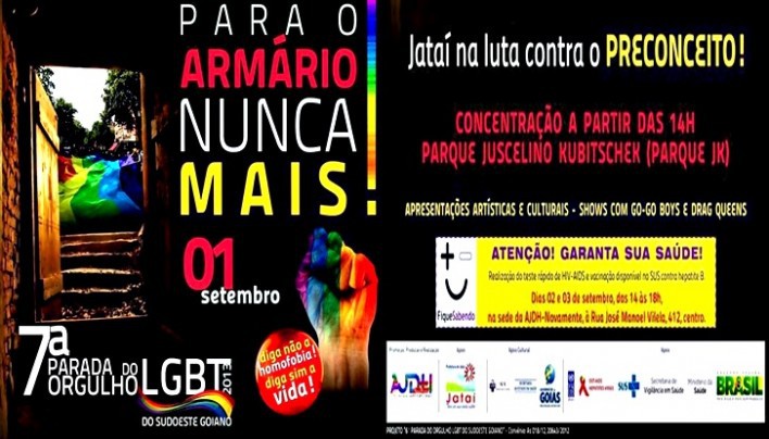 Jataí terá a 7ª Parada de Orgulho LGBT neste final de semana