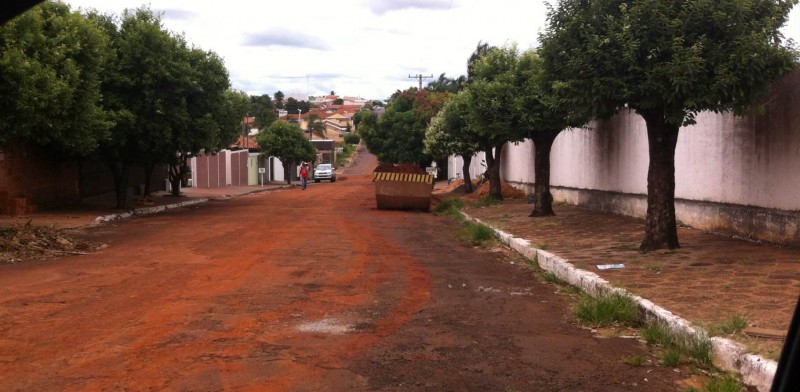 Foto tirada na manhã de hoje na Rua Antônio de Freitas Pedrosa, Vila Pernambuco (Foto: Bruna Girotto)