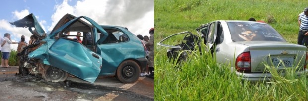 Dois morrem em acidente envolvendo quatro veículos
