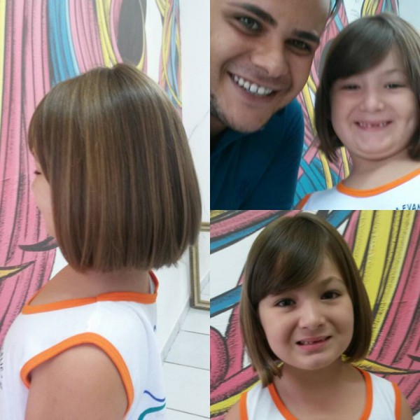 Flávio Borges Hair Designer faz um corte chanel na pequena Clara; veja foto