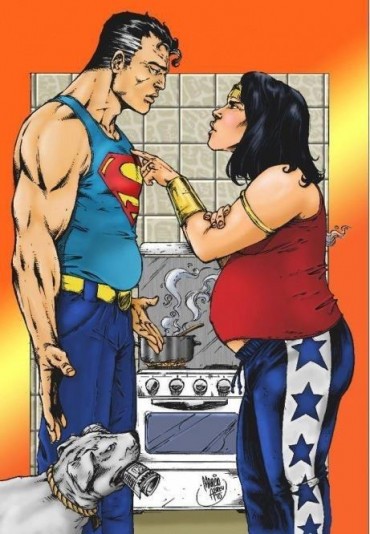 Mulher Maravilha e Super Homem discutindo a relação (Fonte: Internet)