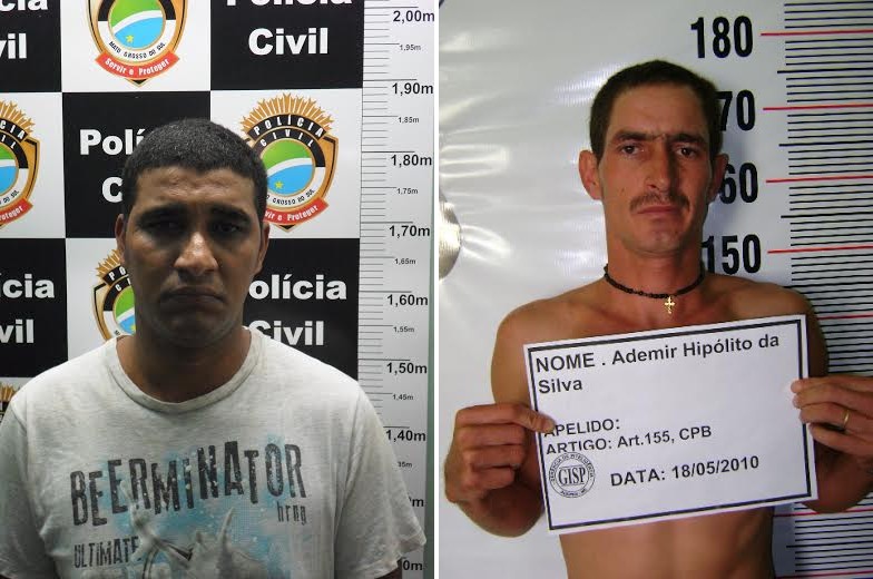 João Carlos Batista da Cruz e Ademir Hipólito da Silva foram presos (Foto: Polícia Civil de Cassilândia)