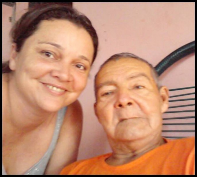 Clementino Gauto que faleceu ontem e sua filha Neusa Gauto em foto recente.