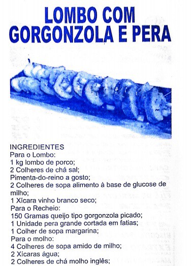 Supermercado Esquerdão: receita de lombo com gorgonzola e pera