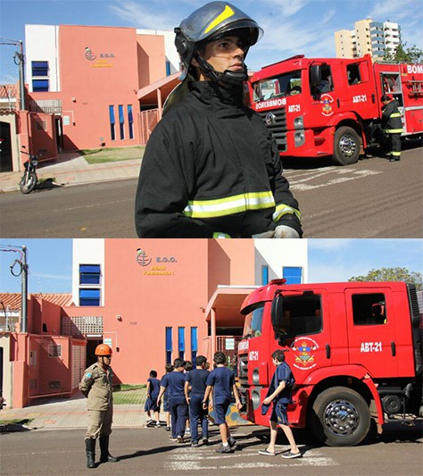 Simulação de incêndio em escola da Capital (Foto: Arlindo Florentino)