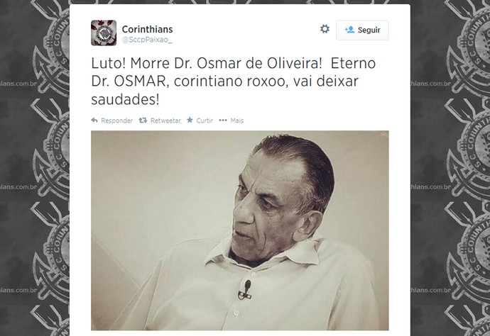 Morre Osmar de Oliveira
