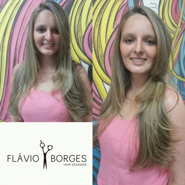 Flávio Borges Hair Designer: lindos cabelos loiros e longos de cliente