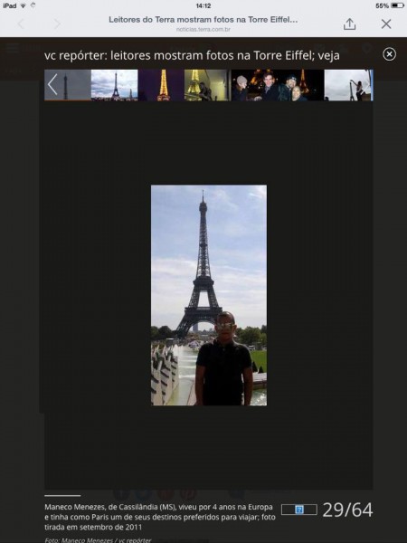 Cassilandense teve sua foto em Paris publicada no portal Terra