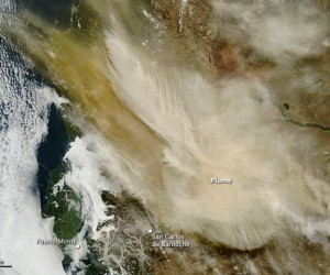 Imagens de satélite mostram resultado da erupção do vulcão  (Foto: Reprodução/Nasa)