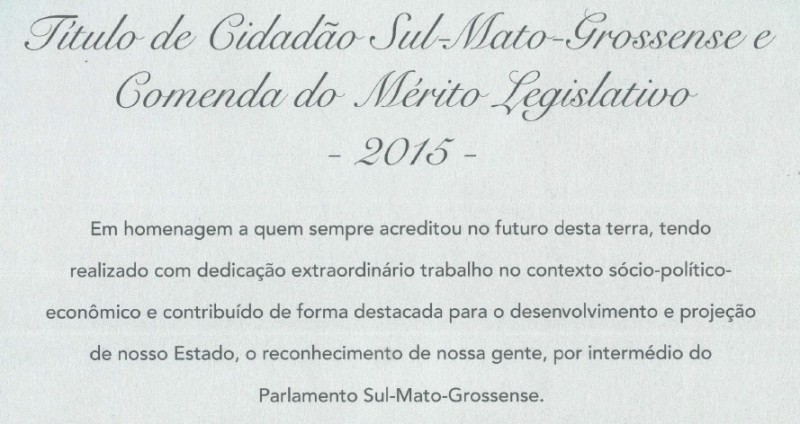 Advogado receberá o título de Cidadão Sul-Mato-Grossense