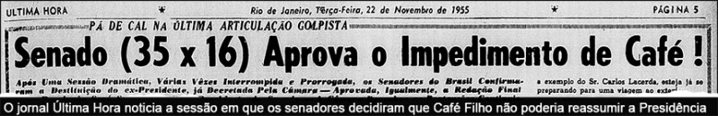 Há 60 anos, crise fez Brasil ter 3 presidentes numa única semana