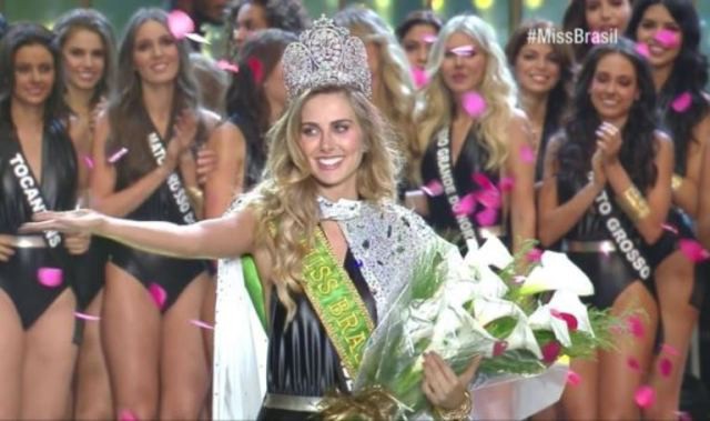 A gaúcha Martina Brandt foi coroada Miss Brasil 2015 Foto: Band / Reprodução 