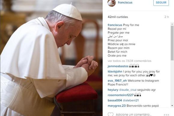 Papa Francisco estreia conta na rede social InstagramReprodução Instagram