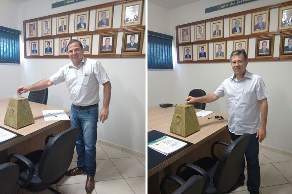 Candidato à presidência da entidade, Admar Ferreira Leal Filho, e o presidente da entidade, Luiz Antônio Borges Guilherme.