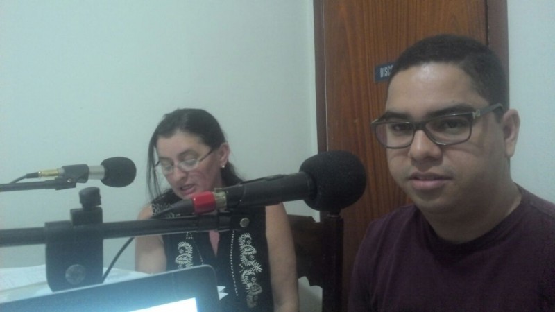 Maria José Assis e Nismar Souza hoje no programa Rotativa no Ar, da Rádio Patriarca