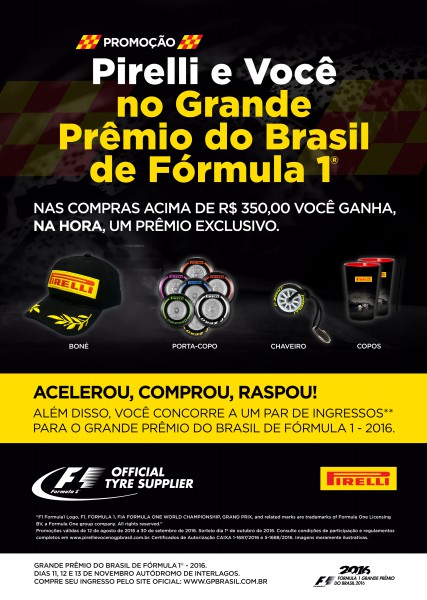 Zizo Pneus: compre e concorra a um par de ingressos para o GP Brasil de Fómula 1