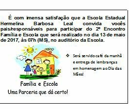 2º Encontro "Família e Escola" da Escola Hermelina Barbosa será amanhã