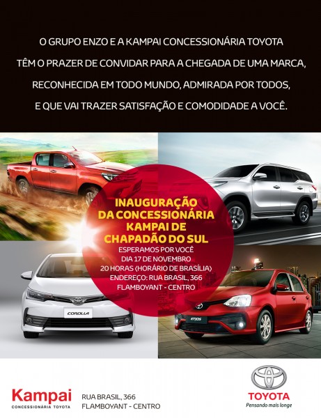 Concessionária Toyota de Chapadão do Sul será inaugurada nesta quinta-feira