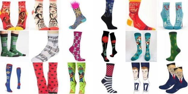 Modelos de meias vendidos por John são os mais variados possíveis | Foto: Divulgação/John's Crazy Socks