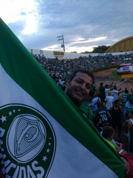 Estima-se em cem cassilandenses no jogo do Palmeiras em Mirassol no último sábado. Nézio, do Paredão, era um deles.