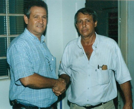 Élio e Valdir Cotrin. Os dois foram presidentes do Sindicato Rural.