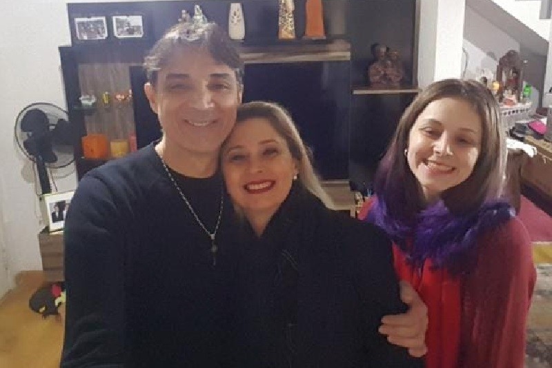 Edson Ricardo com a esposa e a filha Karol