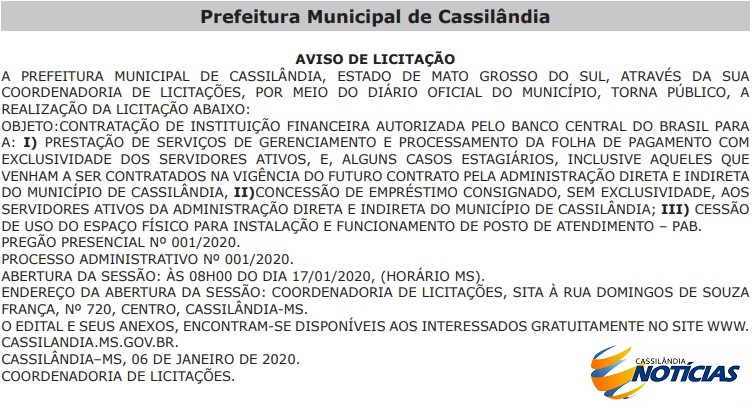Prefeitura abre licitação para a "venda" da folha de pagamento dos servidores