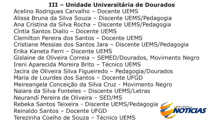 UEMS cria Banca Avaliadora para cotistas negros em Dourados; confira os membros