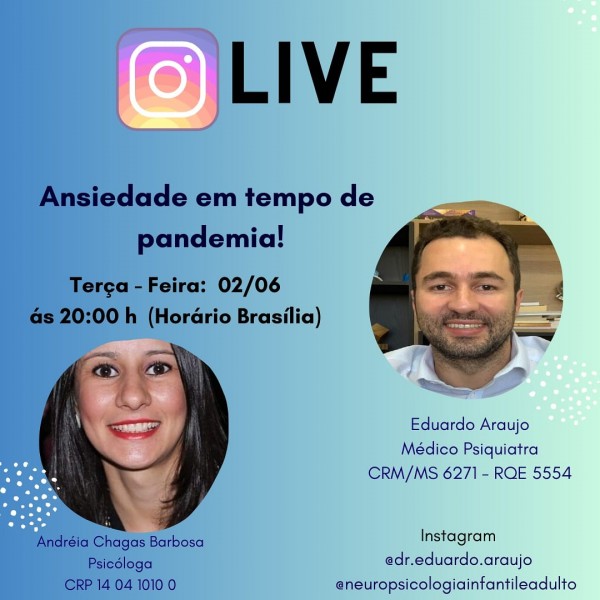 A psicóloga Andréia Chagas Barbosa vai comandar a live pelo Instagram