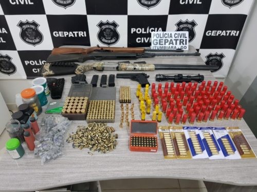 Polícia Civil prende três em flagrante por posse irregular de armas e munições