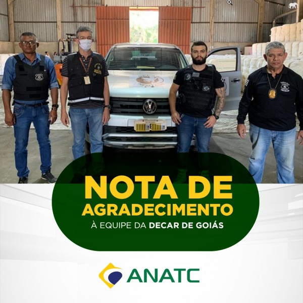 ANATC emite nota de agradecimento ao Decar de Goiás