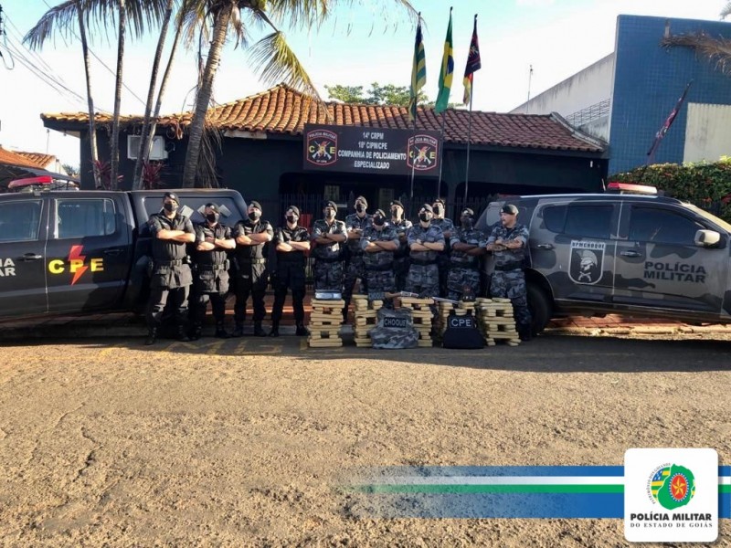 Polícias apreendem 153kg de maconha na cidade de Jataí, Goiás