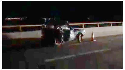 Motorista fica em estado grave após ser arremessado a 100 metros em ponte