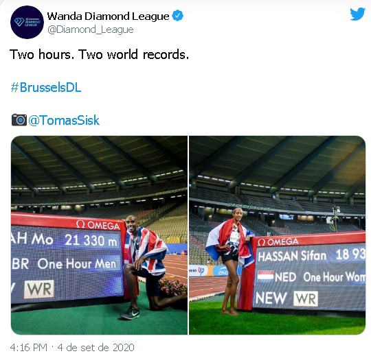 Atletismo: Mo Farah e Sifan Hassan batem recorde mundial durante Diamond League