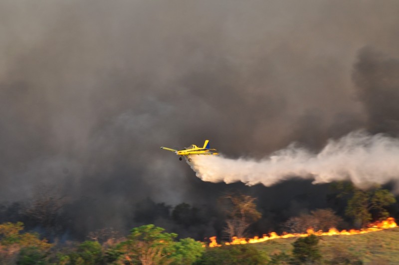 Incêndio no Parque Estadual das Nascentes do Rio Taquari (Foto: Divulgação/Governo do Estado) 