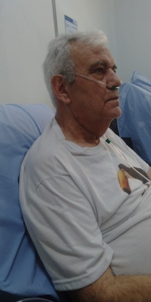 Foto recente do advogado Alcir Leonel no hospital em Rio Preto