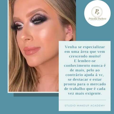 Priscilla Pacheco ministra cursos de maquiagem profissional em seu Studio Makeup