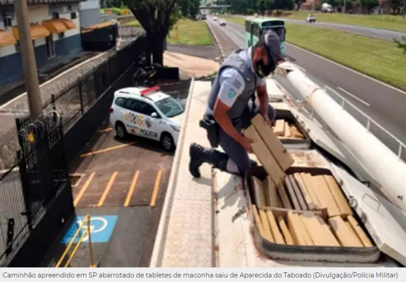 Caminhoneiro de MS é preso em SP ao transportar 8 toneladas de maconha 