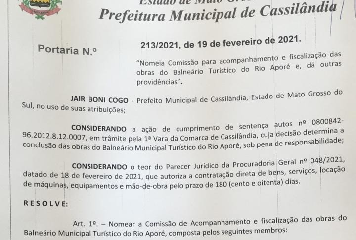 A Comissão é formada por Ademir Cruvinel, José Alberto Souza Neto e Gilmar Rodrigues da Silva