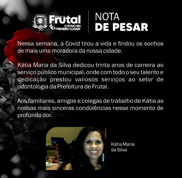 Fotogaleria: nota de pesar pelo falecimento de Kátia Maria da Silva