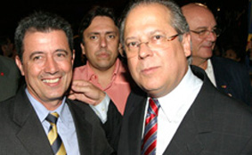 Celino Araujo, presidente da Câmara de Cassilândia, com o ministro José DirceuDalmo Cúrcio