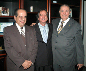 José Ancelmo, Djalma Furquim prefeito de Aparecida do Taboado, e o o deputado Luizinho TenórioDalmo Cúrcio