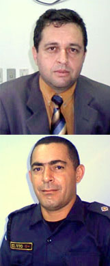 Na foto acima, o delegado Paulo Henrique e abaixo o tenente Sílvio